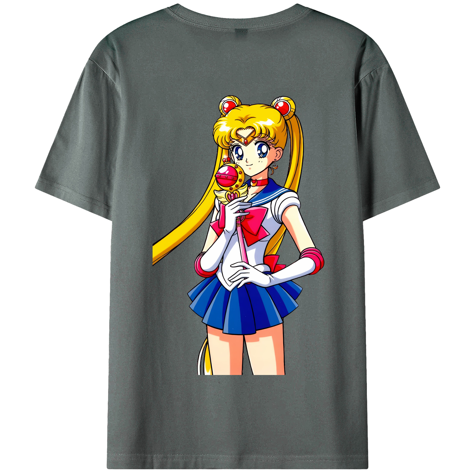 （画像用） 美少女戦士セーラームーン 月野 うさぎ つきの うさぎ Sailor Moon Tsukino Usagi 綿100％半袖Tシャツ（背面プリント）